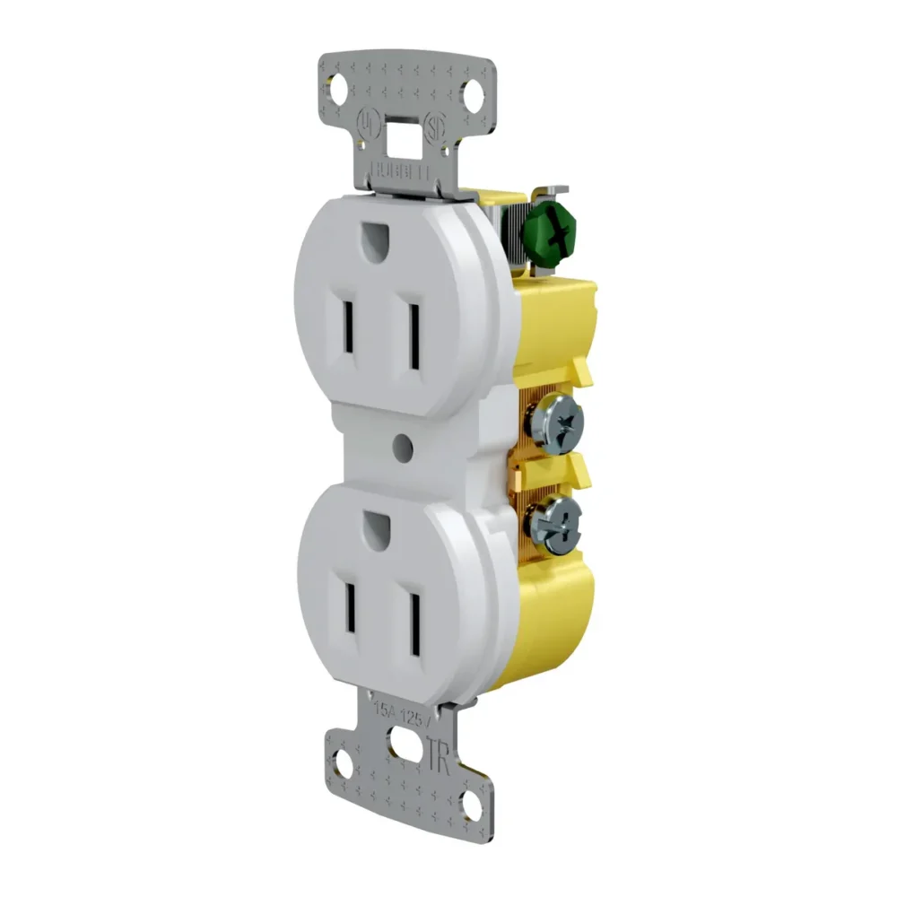 20 Hubbell RR15SWTR Duplex Tamper Resistant DUP Recept 15A 125V Seft-Grd White - Image 4