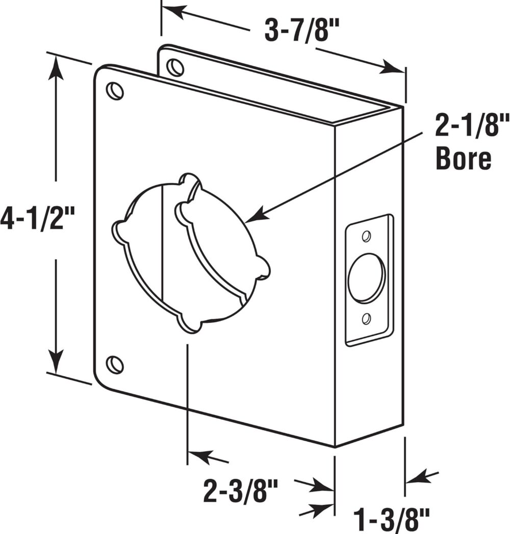 Stainless Steel Lock and Door Reinforcer 2-1/8 in. x 2-3/8 in. x 1-3/8 in. - Image 3