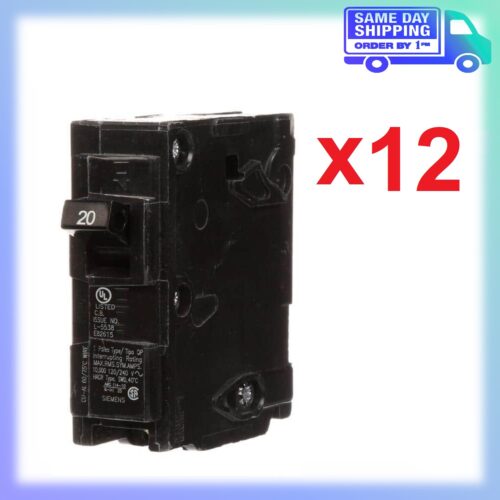 12 Pcs Siemens 20 Amp Single-Pole Type QP Circuit Breaker Q120