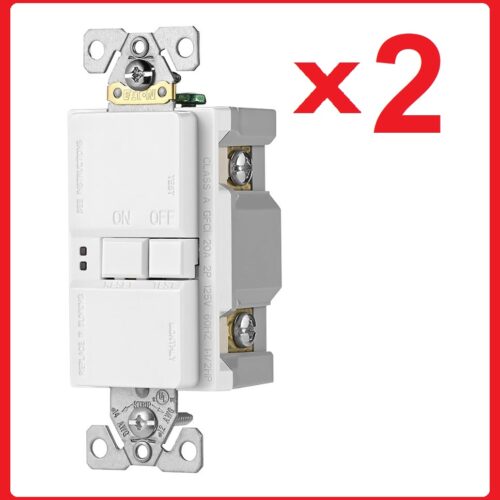 (2) Eaton SGFD20W 20A Residential Commercial Flush 125 V GFCI White