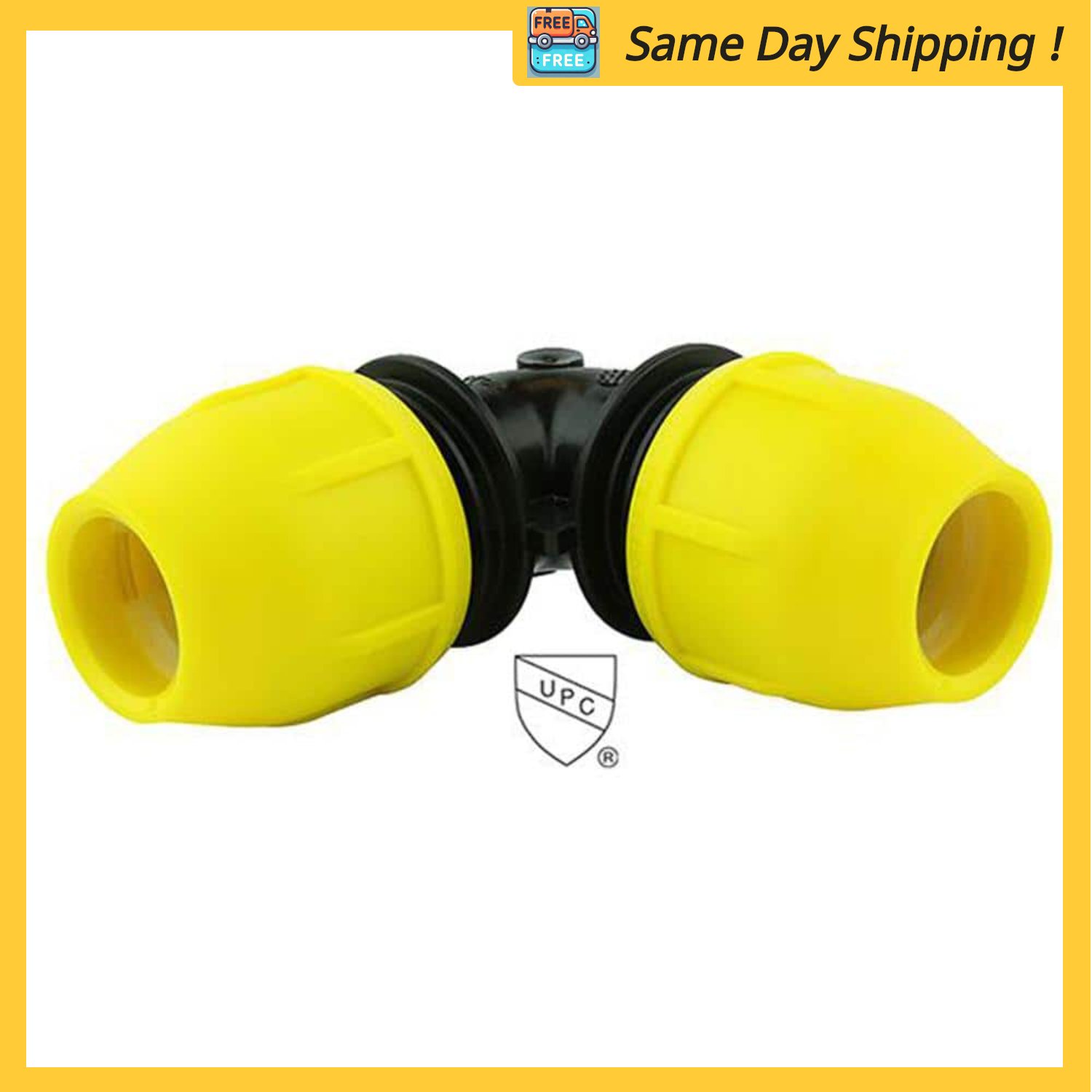 Image of the 1/2 in. IPS DR 9.3 Underground Yellow Poly Gas Pipe 90-Degree Elbow by HOME-FLEX, SKU: 2163-Homflex-T-1/2