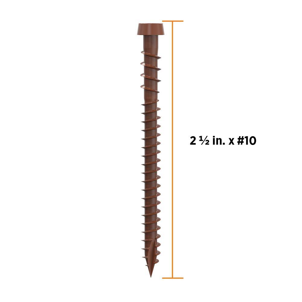 Image of the Camo #10 2-1/2 in. Redwood Star Drive Trim-Head Composite Deck Screw (350-Count) by CAMO, SKU: 2152-CamoRed-2-1/2#10-350