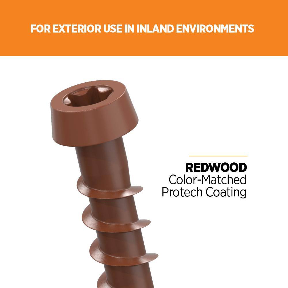 Image of the Camo #10 2-1/2 in. Redwood Star Drive Trim-Head Composite Deck Screw (350-Count) by CAMO, SKU: 2152-CamoRed-2-1/2#10-350