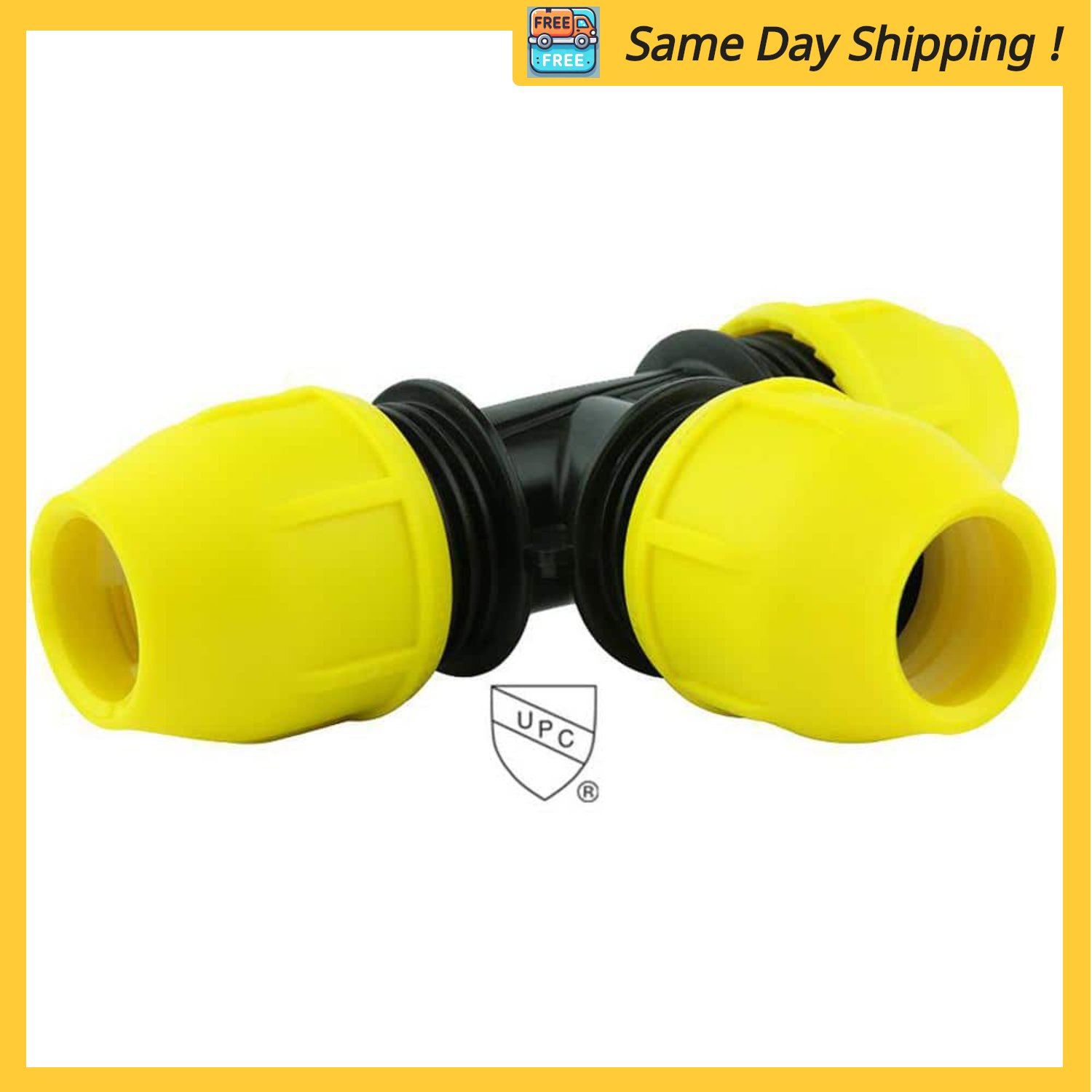 Image of the HOME-FLEX 2 in. IPS DR 11 Underground Yellow Poly Gas Pipe Tee by HOME-FLEX, SKU: 2162-Homeflex-T-2in