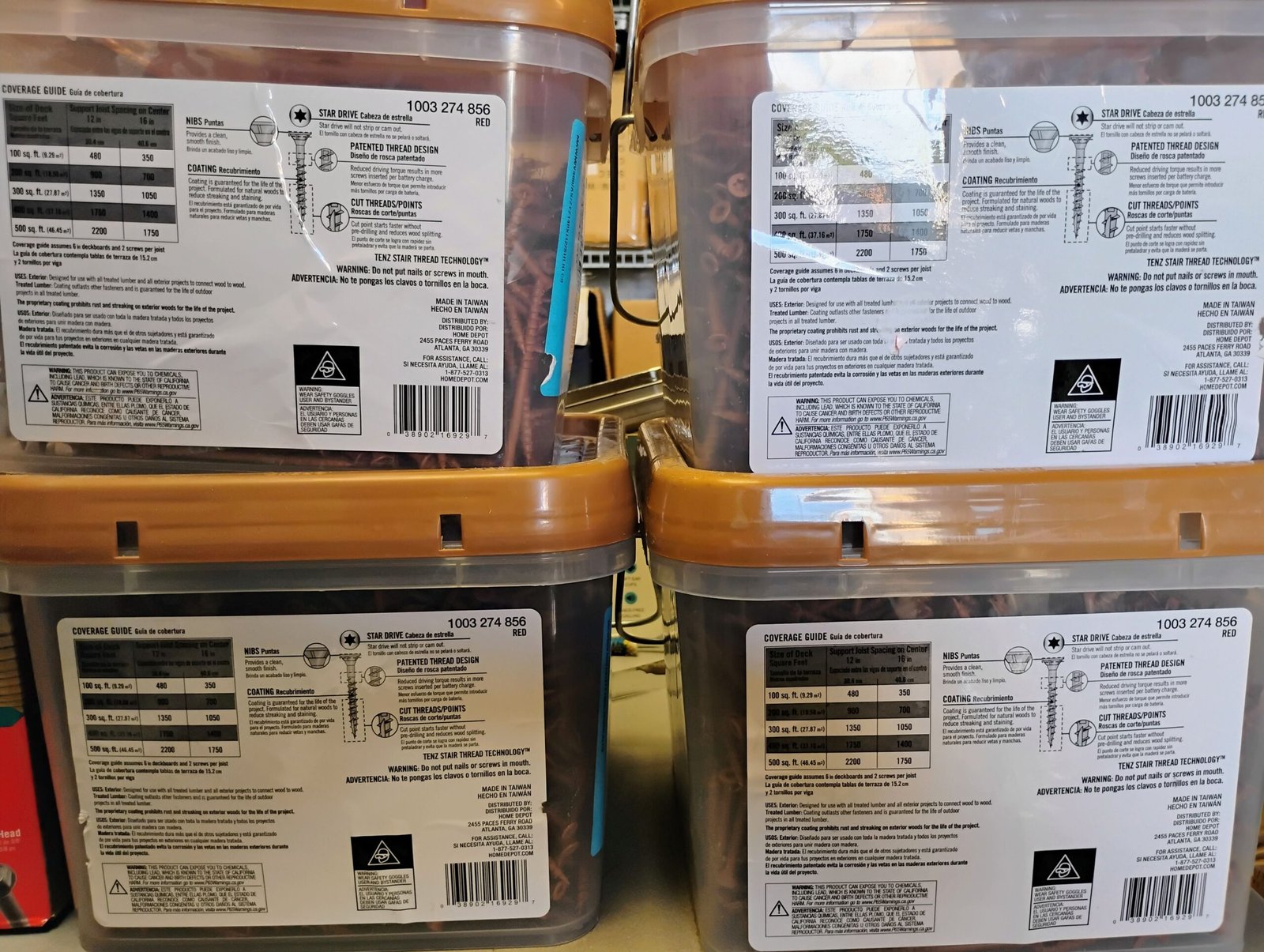 10 lbs. #9 x 3 in. Red Exterior Self-Starting Star Flat-Head Wood Deck Screw - Image 2