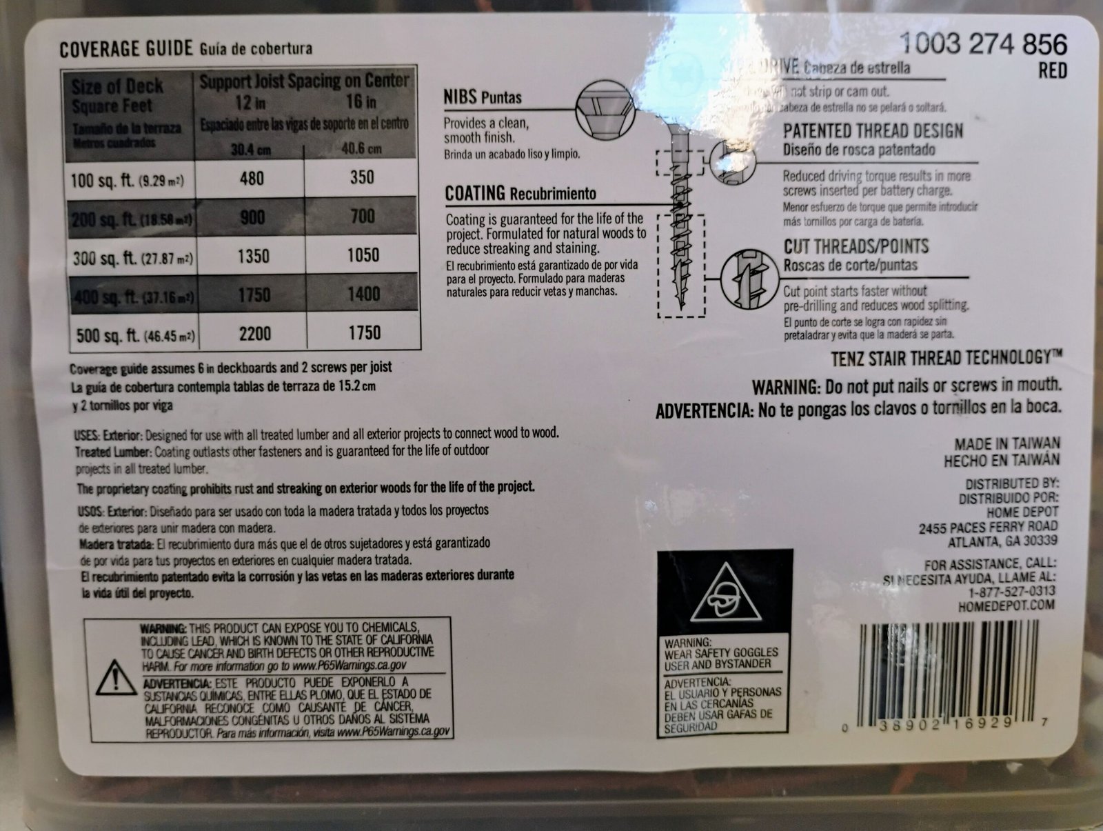 10 lbs. #9 x 3 in. Red Exterior Self-Starting Star Flat-Head Wood Deck Screw - Image 4