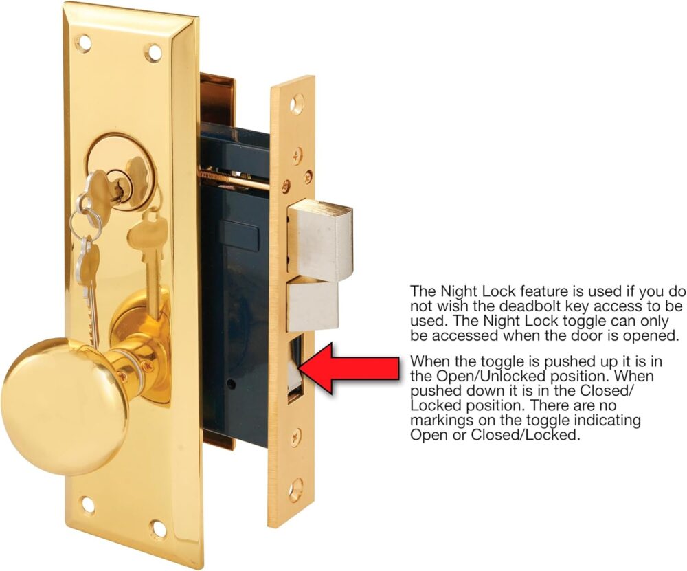 Segal Entrance Mortise Lockset 2 1/2 in Backset In Wrought Solid Brass SE 26000 - Image 3