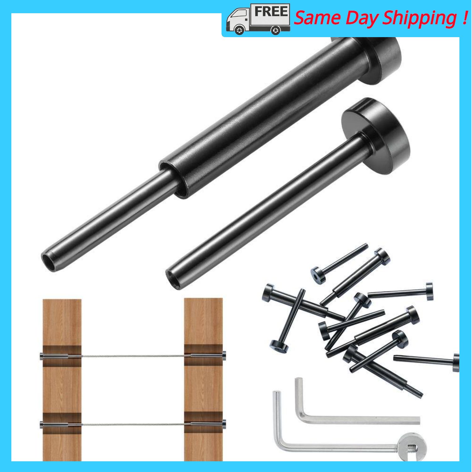 Image of the 40 Pack Invisible Cable Railing kit T316 Stainless Steel 1/8 in. by VEVOR, SKU: 2025-40Pk-Cable-Kit