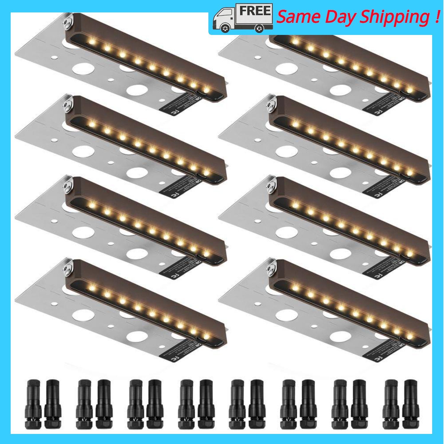 Image of the 8-Pack 6.8" LED Hardscape Lighting Retaining Wall Step Paver Lights 3W by Unbranded, SKU: 2212-Vevor-8pcled