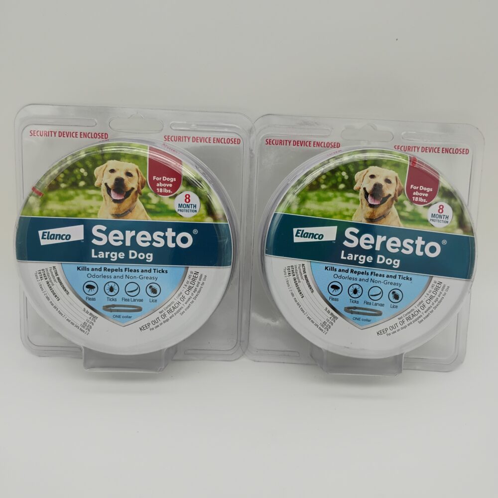 (2) Seresto Flea & Tick Collar LARGE Dogs Odorless Non-Greasy NEW & SEALED!