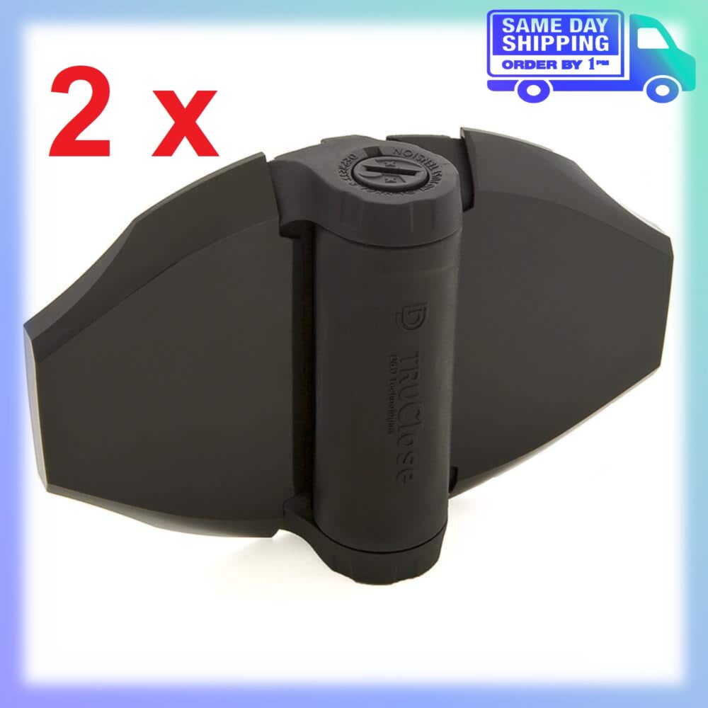 2 pack Tru-Close  4-1/2 in. x 6-3/4 in. Black Polymer and Stainless Steel Hinge