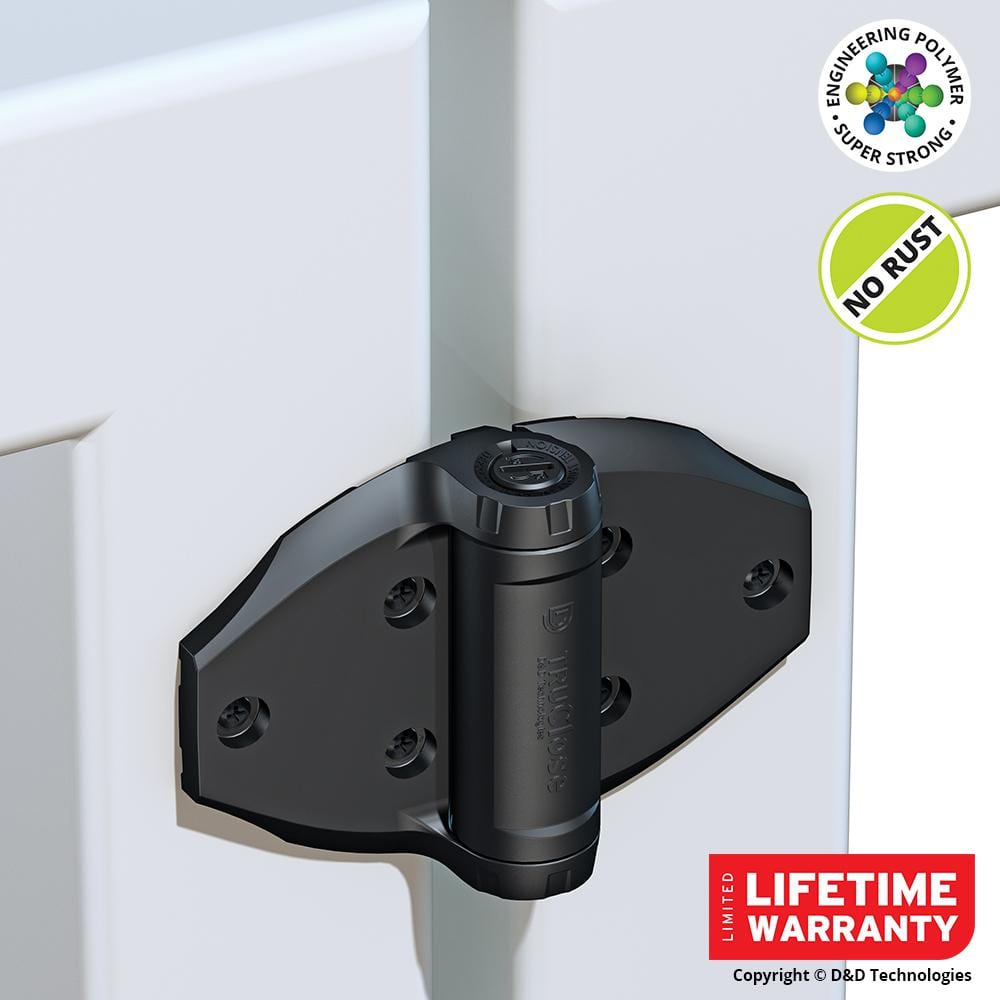 Image of the 4-1/2 in. x 6-3/4 in. Black Polymer and Stainless Steel Hinge by Tru-Close, SKU: 2233-Tru-Close