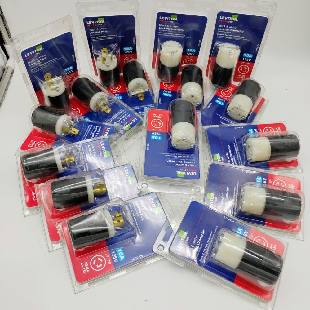 Lot of 8 Leviton 4720 Plugs & 8 4729 Connectors 15A 125V Locking NEMA L5-15P - Image 3