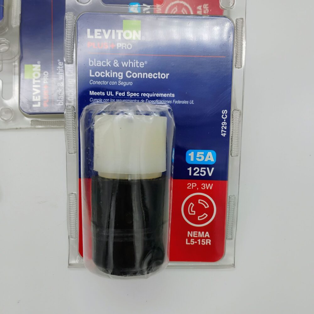 Lot of 8 Leviton 4720 Plugs & 8 4729 Connectors 15A 125V Locking NEMA L5-15P - Image 4