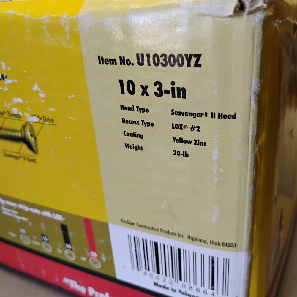 20 lbs Grabber 10 x 3 in. Lox 2 Flat Scavenger Head Yellow Zinc Coarse Thread - Image 9