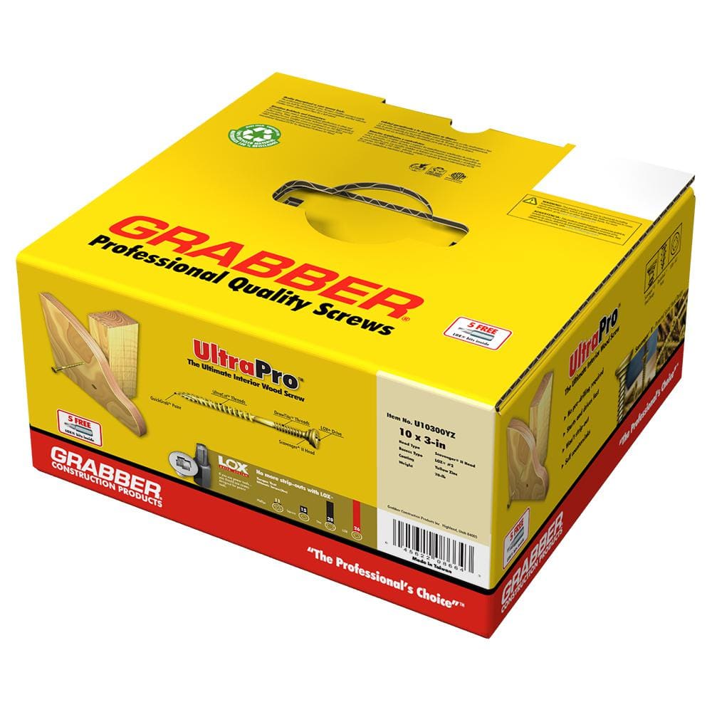 Image of the 20 lbs Grabber 10 x 3 in. Lox 2 Flat Scavenger Head Yellow Zinc Coarse Thread by Grabber, SKU: 2235-Grabber-1412