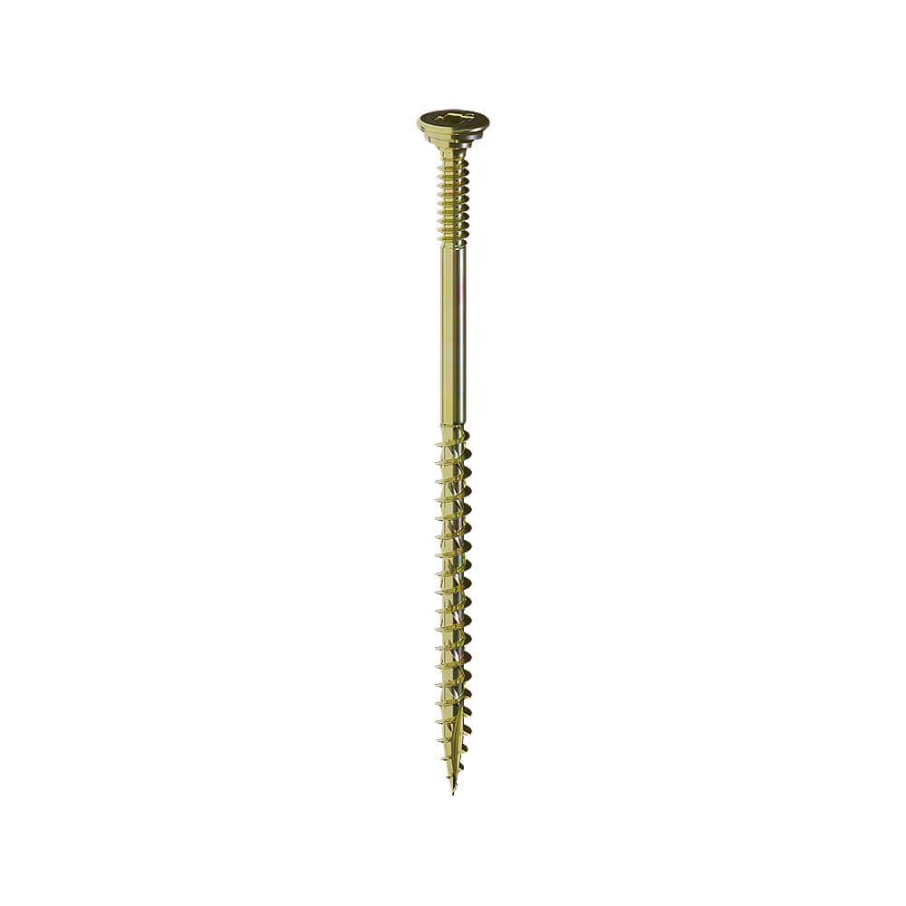 Image of the 20 lbs Grabber 10 x 3 in. Lox 2 Flat Scavenger Head Yellow Zinc Coarse Thread by Grabber, SKU: 2235-Grabber-1412