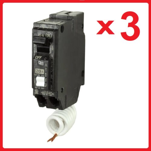 (3) GE Q-Line 20 Amp 1 in. Single Pole Arc Fault Combination Breaker THQL1120AFP2