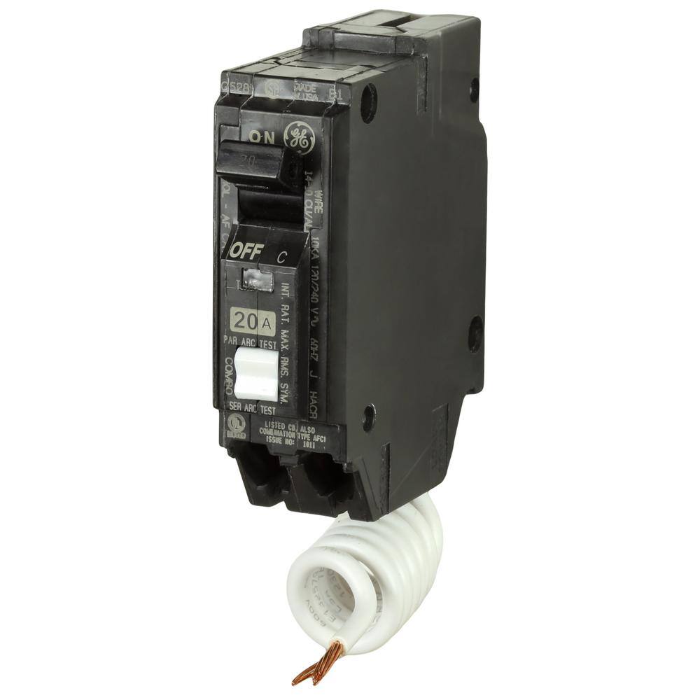 Image of the (3) GE Q-Line 20 Amp 1 in. Single Pole Arc Fault Combination Breaker THQL1120AFP2 by GE, SKU: 2255-GE-THQL1120AFP