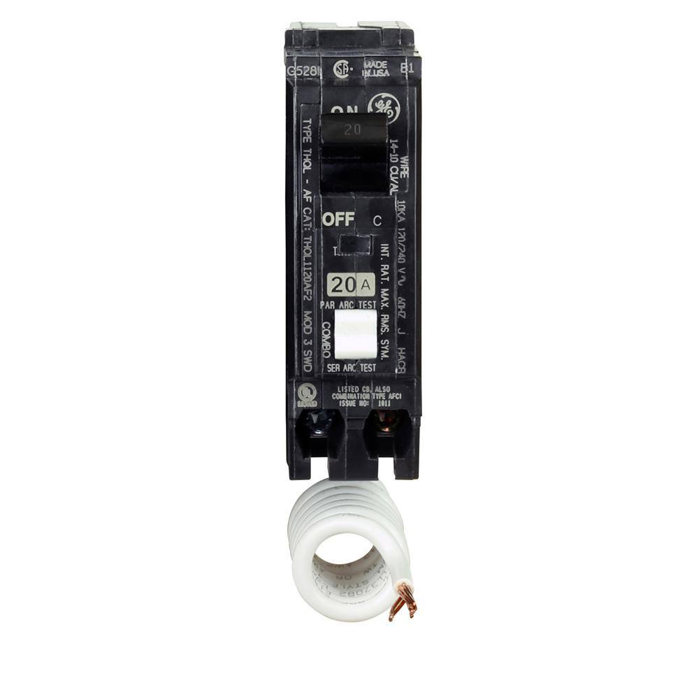 Image of the (3) GE Q-Line 20 Amp 1 in. Single Pole Arc Fault Combination Breaker THQL1120AFP2 by GE, SKU: 2255-GE-THQL1120AFP