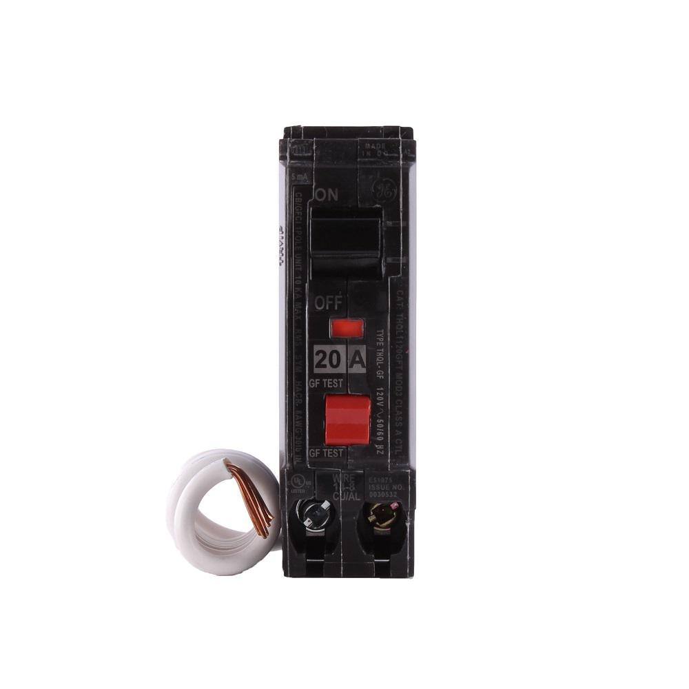 Image of the Lot of 6 NEW GE 20 Amp 1-Pole Ground Fault Breaker with Self-Test THQ1120GFTP by GE, SKU: 2256-GE-THQ1120GFTP