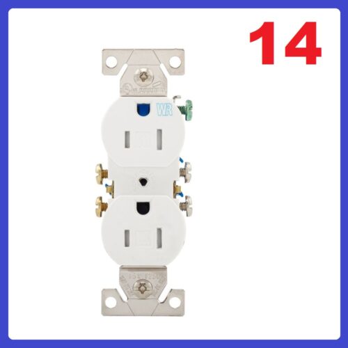 (14) Eaton TWR270W Outlets Duplex Receptacle 2P 15A 125V White WR