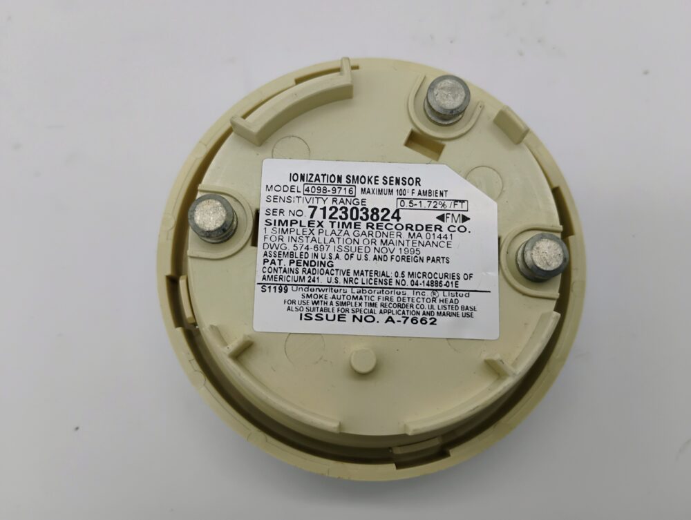 Ionization Fire Alarm Sensor, SIMPLEX 4098-9716 Smoke Detector Addressable Head - Image 7