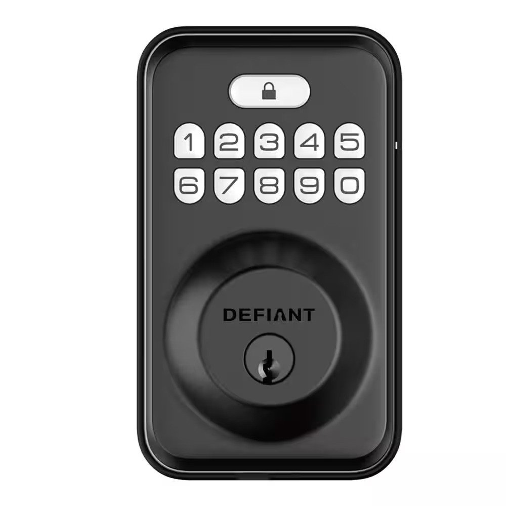 Single Cylinder Electronic Deadbolt Door Lock BackLit Keypad Satin Nickel/Black - Image 4