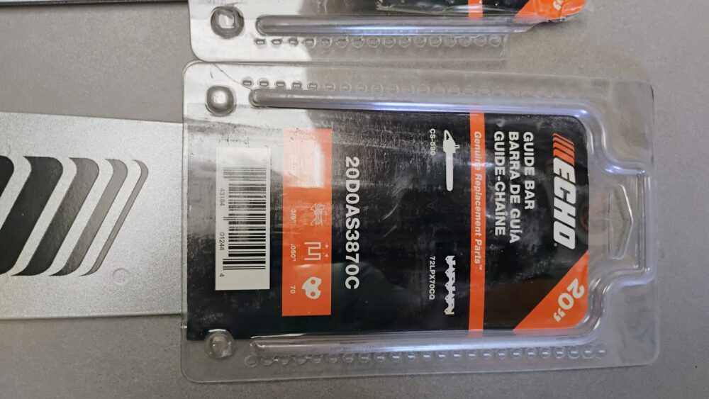 (4) Echo 20D0AS3870C 20" Timberwolf Chainsaw Guide Bar 3/8" .050 70DL CS-590 - Image 5