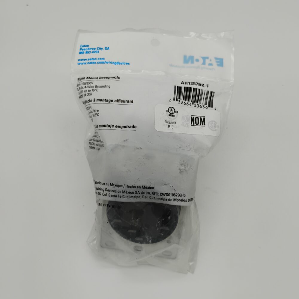 (3) Eaton 30 Amp 125/250V, NEMA 14-30R Flush Mount Range and Dryer Outlet - Image 3