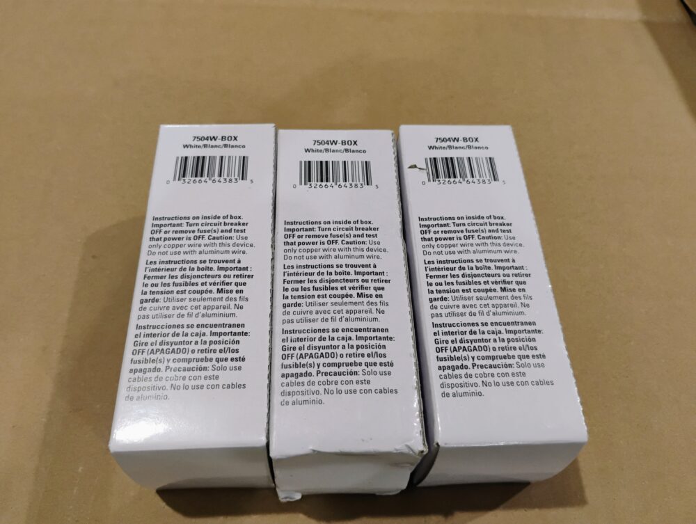 (4) Eaton 15 Amp 4-Way Rocker Decorator Switch, White 7504W - Image 7