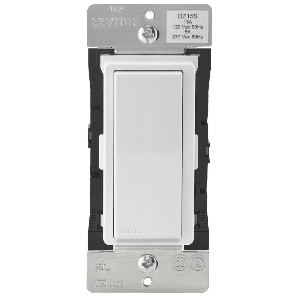Image of the Decora Smart Z-Wave Enabled Light Switch, 8 AMP, White by Leviton, SKU: 2272-Lev-R52-DZ15S-2