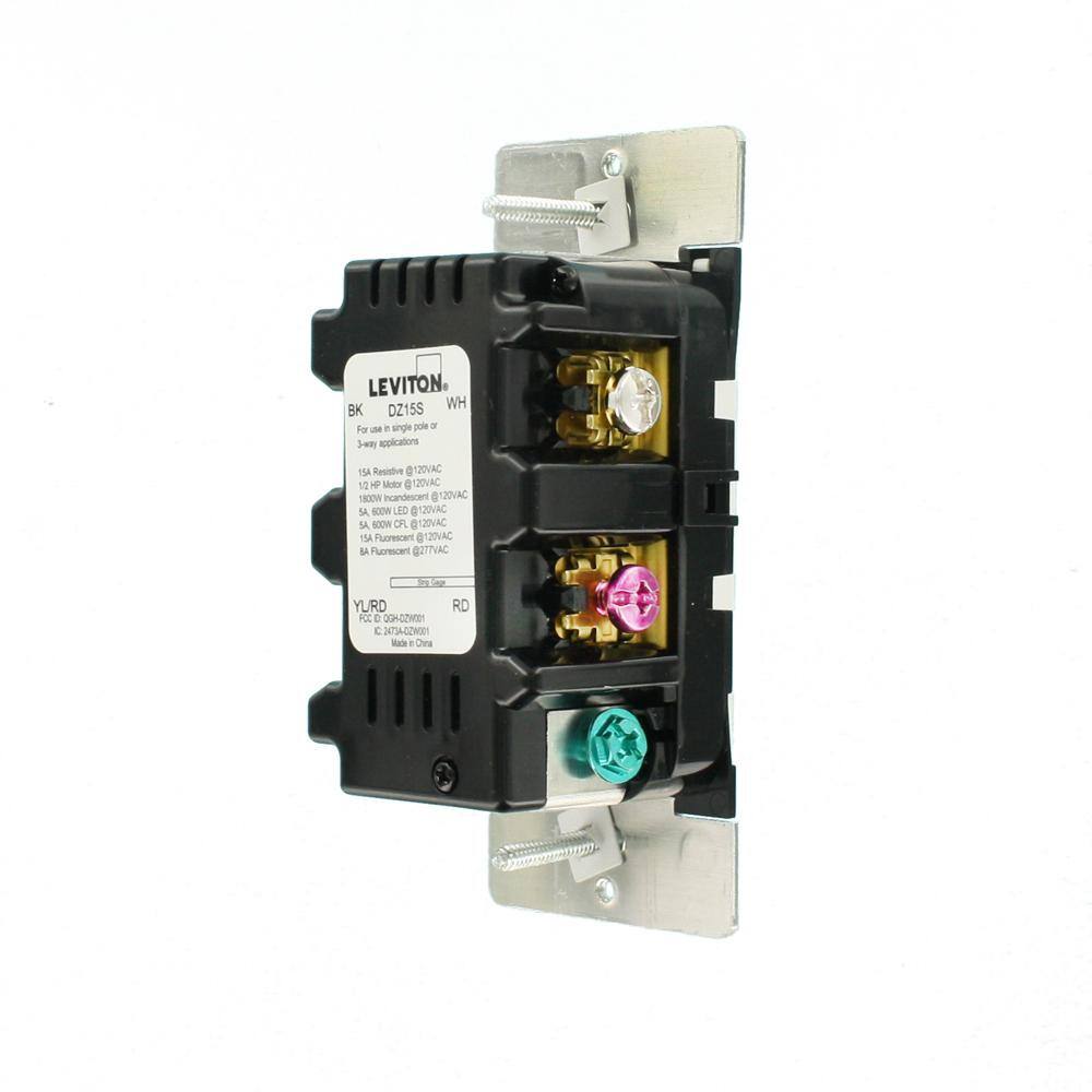 Image of the Decora Smart Z-Wave Enabled Light Switch, 8 AMP, White by Leviton, SKU: 2272-Lev-R52-DZ15S-2