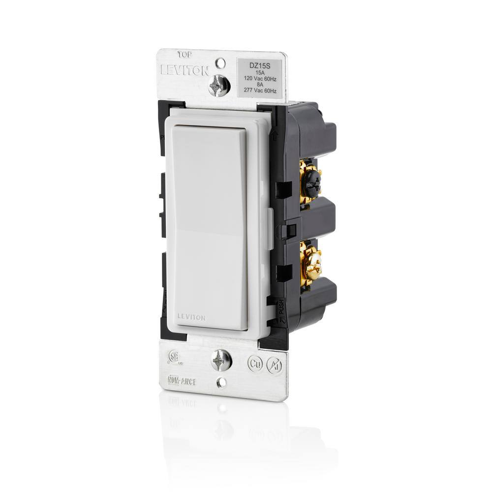 Image of the Decora Smart Z-Wave Enabled Light Switch, 8 AMP, White by Leviton, SKU: 2272-Lev-R52-DZ15S-2