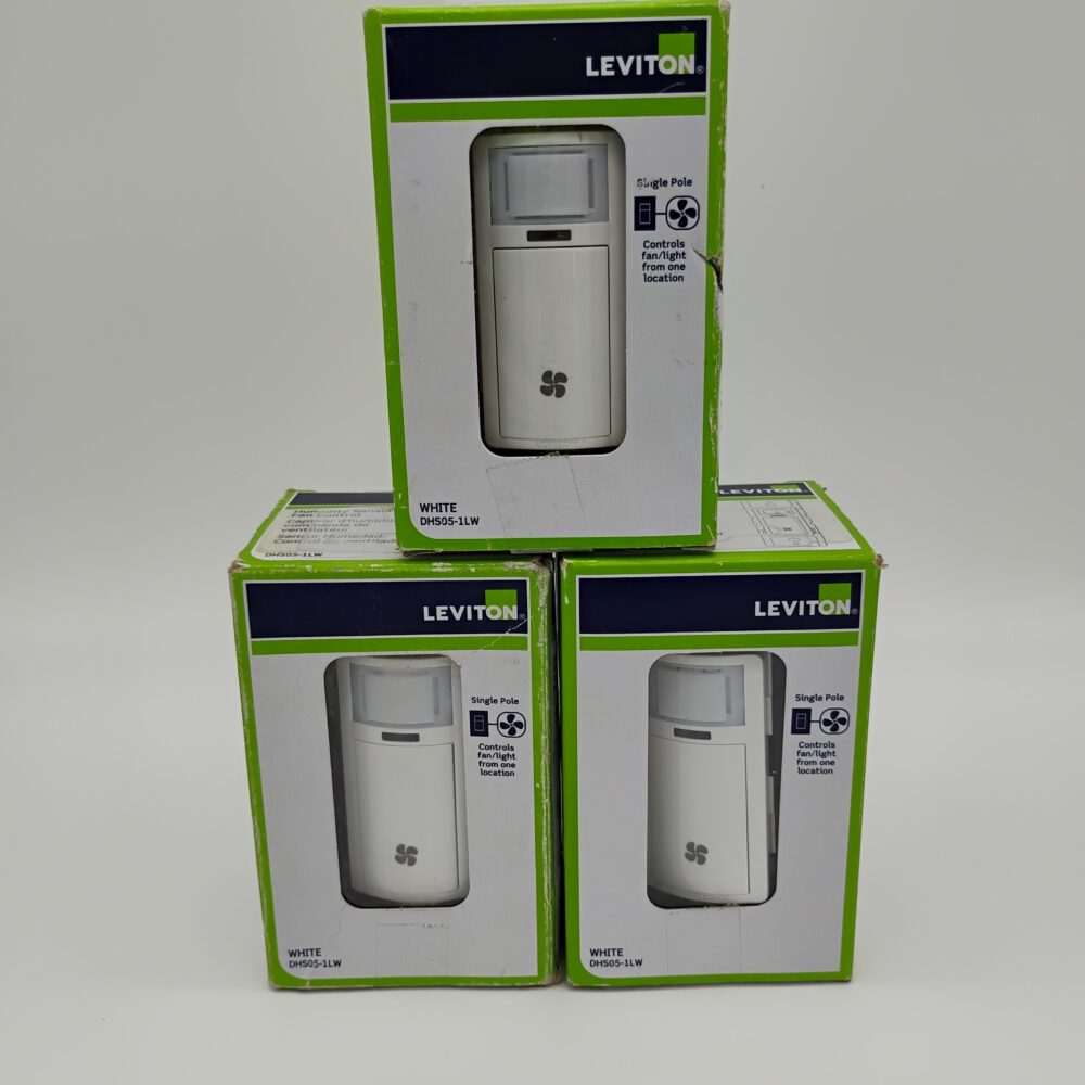 (3) Leviton Decora Combo Humidity & Sensor Fan Control DHS05-1LW Resi White 120V