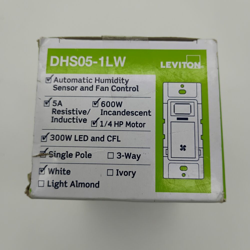 (3) Leviton Decora Combo Humidity & Sensor Fan Control DHS05-1LW Resi White 120V - Image 4