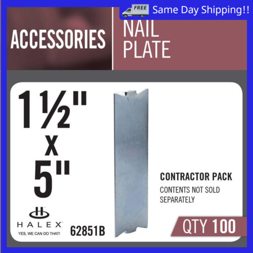 Image of the 1-1/2 in. x 5 in. Nail Plate Bulk (100-Pack) by Halex, SKU: 2278-Nailplate100P