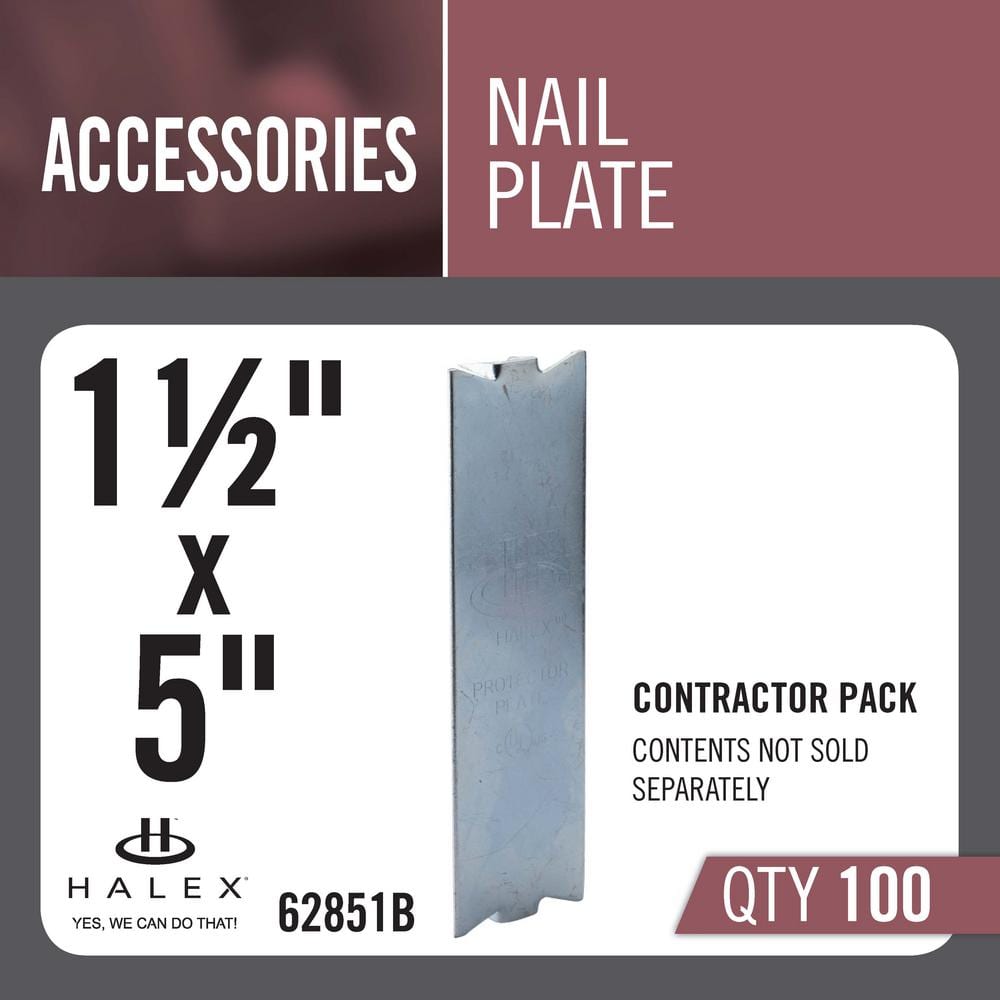 Image of the 1-1/2 in. x 5 in. Nail Plate Bulk (100-Pack) by Halex, SKU: 2278-Nailplate100P