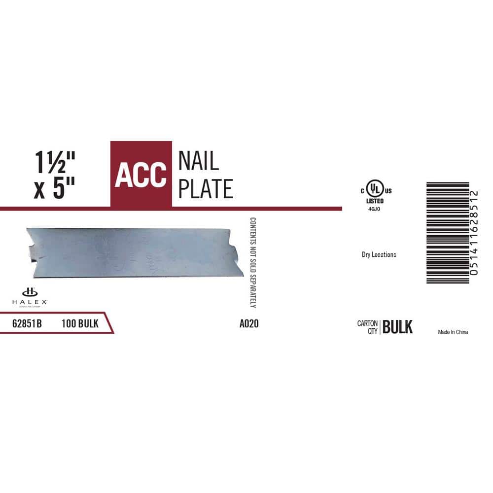 Image of the 1-1/2 in. x 5 in. Nail Plate Bulk (100-Pack) by Halex, SKU: 2278-Nailplate100P