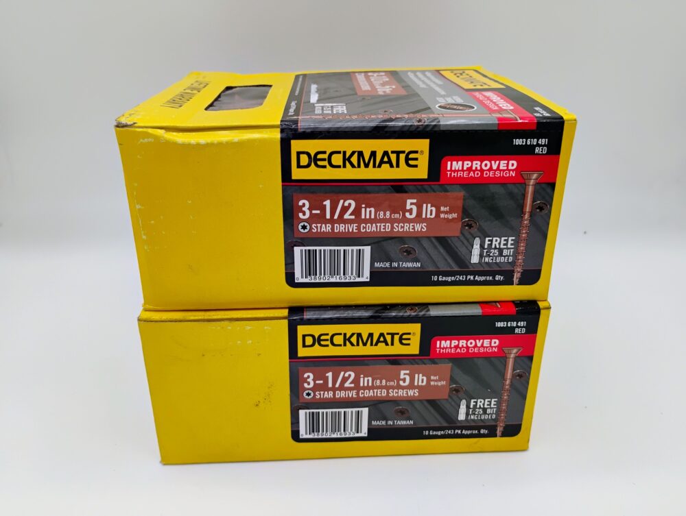 10 lbs Deckmate Deck Screws Star Flat-Head Wood #10 x 3-1/2 in. (486-Piece) Red