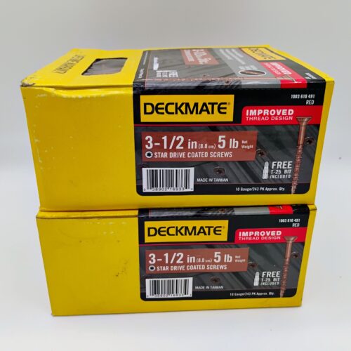 10 lbs Deckmate Deck Screws Star Flat-Head Wood #10 x 3-1/2 in. (486-Piece) Red