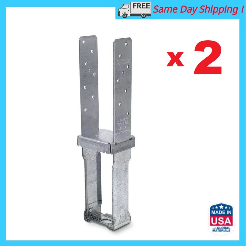 (2) CBSQ44-SDS2 Galvanized Standoff Column Base for 4x4 Nominal Lumber w/Screws