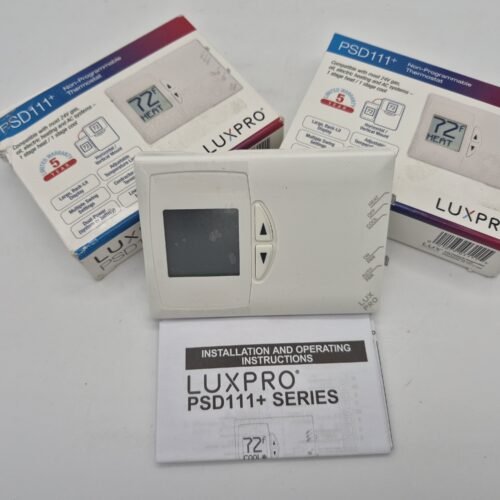 Lot of 3 Luxpro PSD111B-010 Heating and Cooling Lever Thermostat - White — main image
