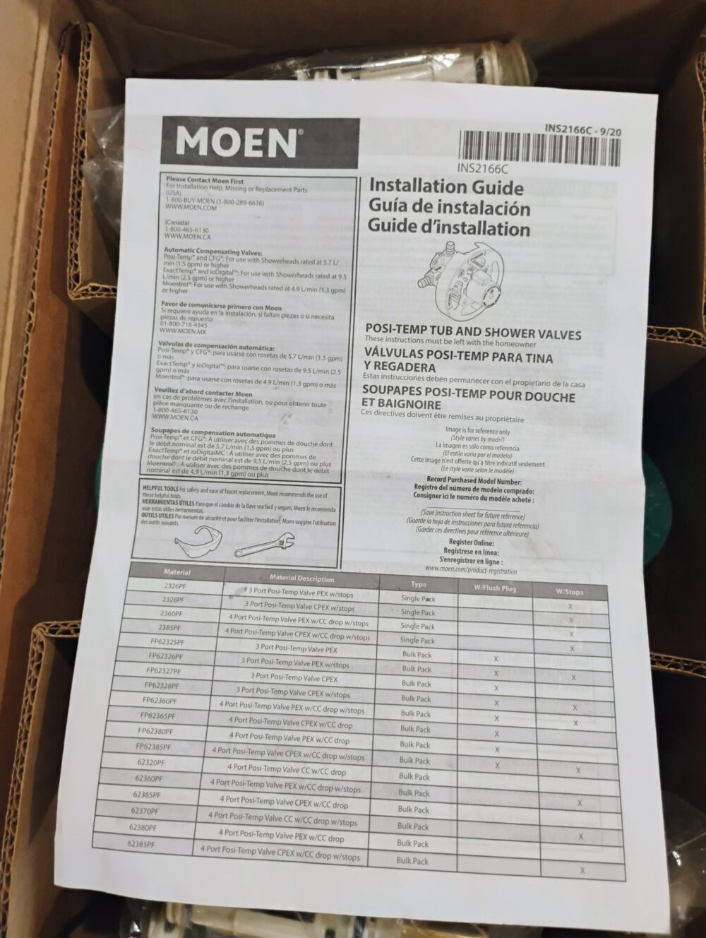 (12) Moen FP62320 Posi-Temp Tub and Shower Valve, Sweat Fit Connections - Image 6