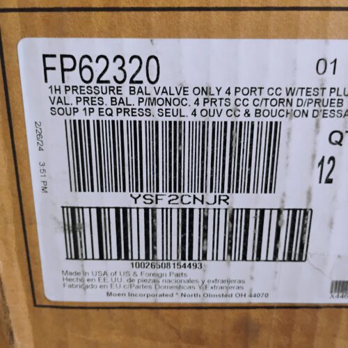 (12) Moen FP62320 Posi-Temp Tub and Shower Valve, Sweat Fit Connections