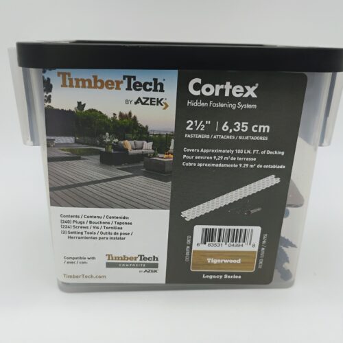 TimberTech Cortex AZEK 2.5” Hidden Deck Fastening System Tigerwood 100 LN FT