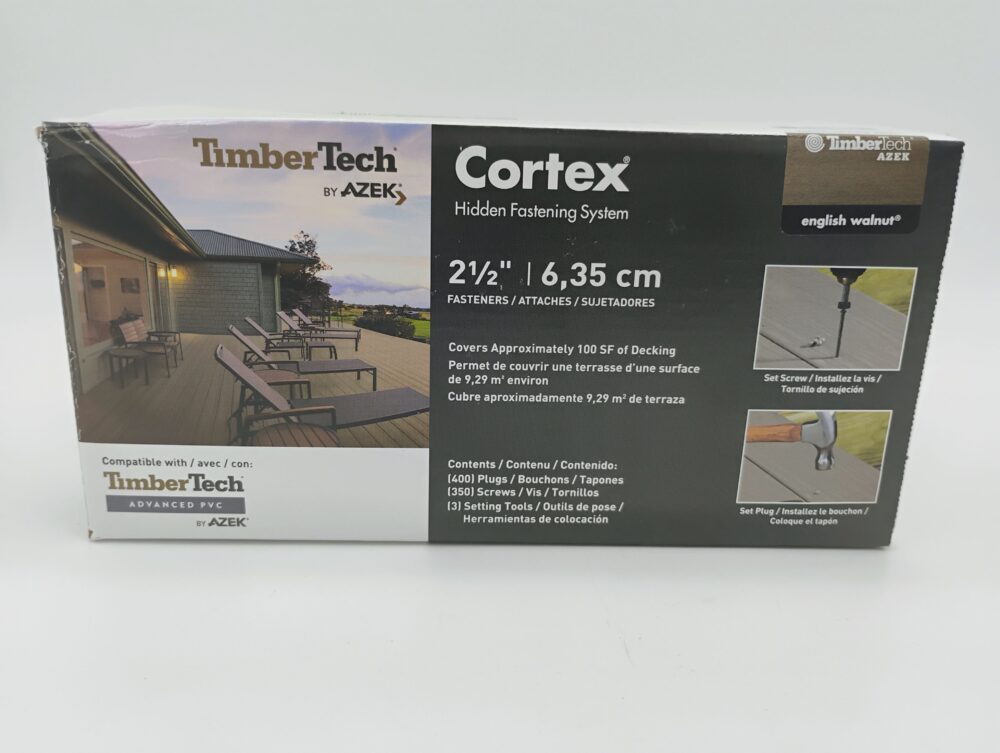 TimberTech Cortex Hidden Fastener System 2½ " English Walnut, 100 Sq Ft Kit