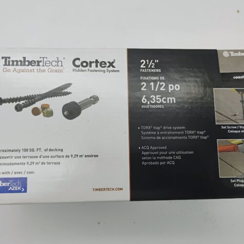 TimberTech Cortex Hidden Fastening System 2.5" Screws & Plugs AZEK Coastline