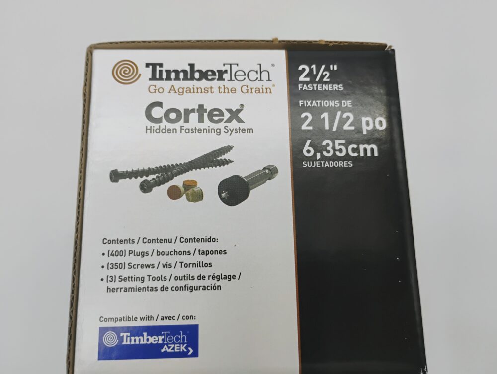TimberTech Cortex Hidden Fastening System 2.5" Screws & Plugs AZEK Coastline - Image 2
