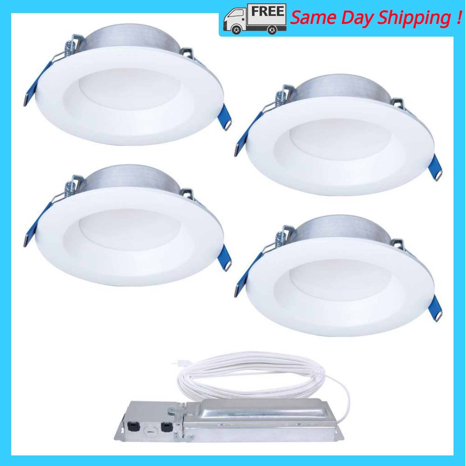 Image of the 4 pk Halo Dimmable Low Voltage, 4 in. Selectable 2700-5000K Recessed Canless LED by HALO, SKU: 2354-Halo-LTQL4069-4